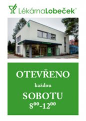 Lékárna Lobeček OTEVŘENA v SOBOTU